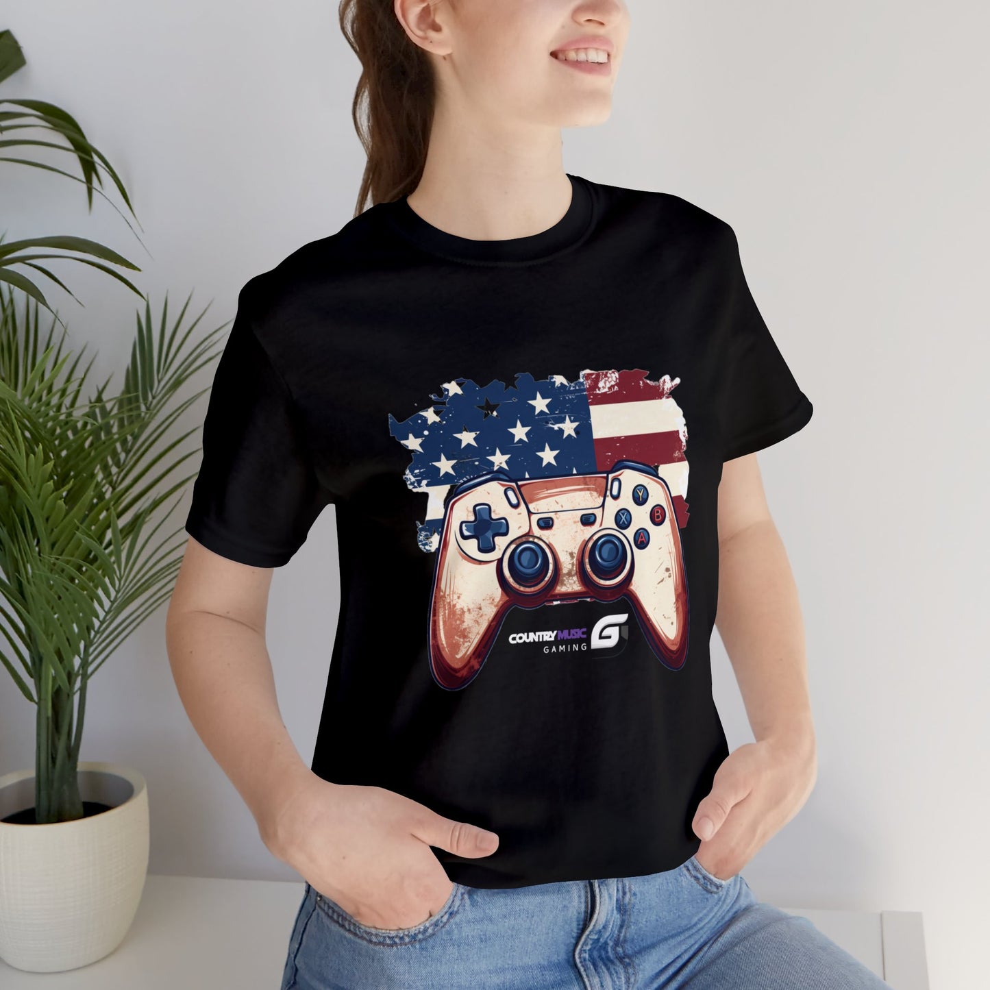 USA Flag/Controller - Unisex T-Shirt