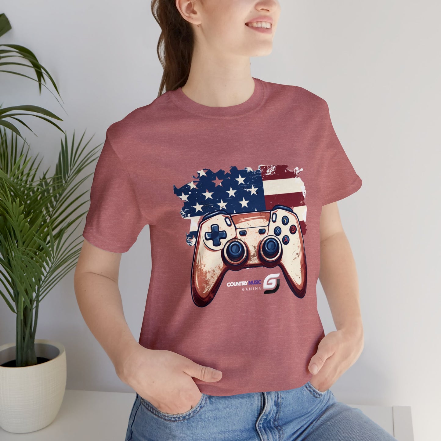 USA Flag/Controller - Unisex T-Shirt