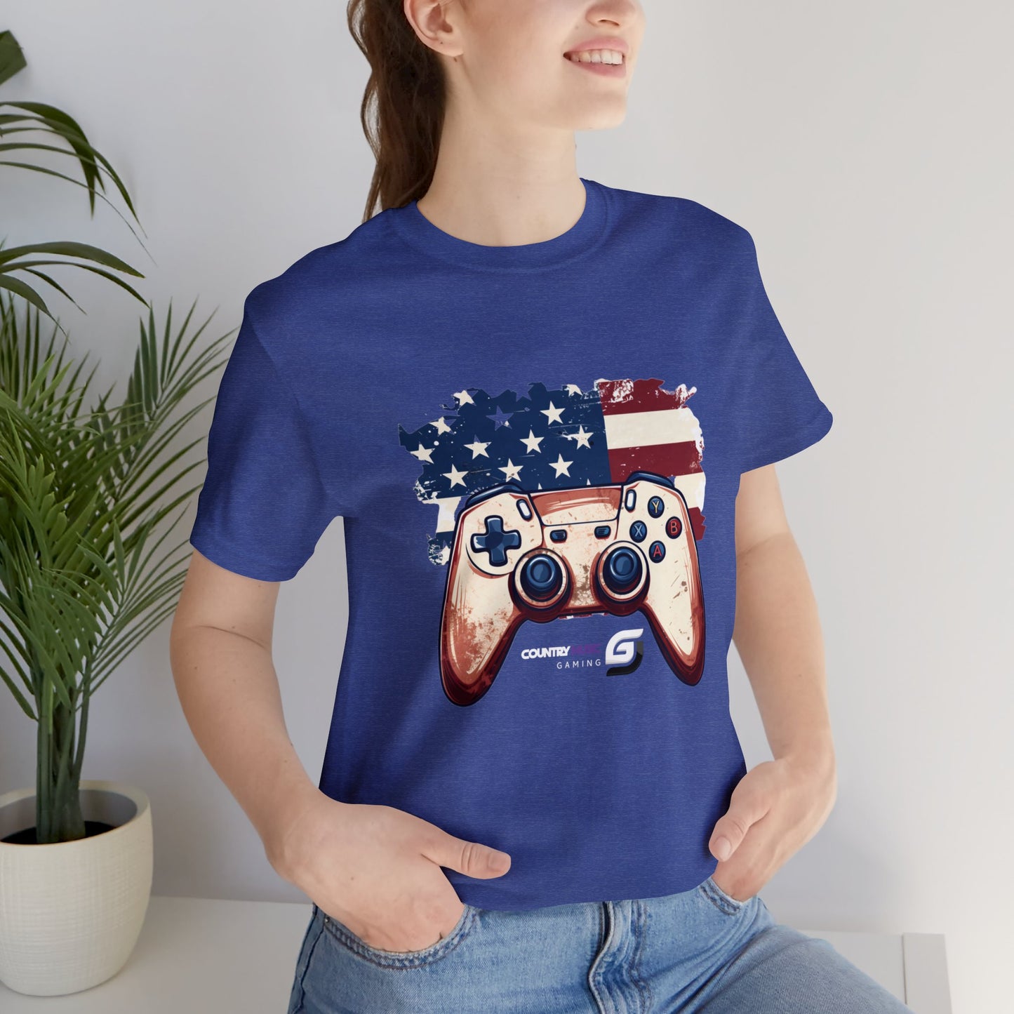 USA Flag/Controller - Unisex T-Shirt