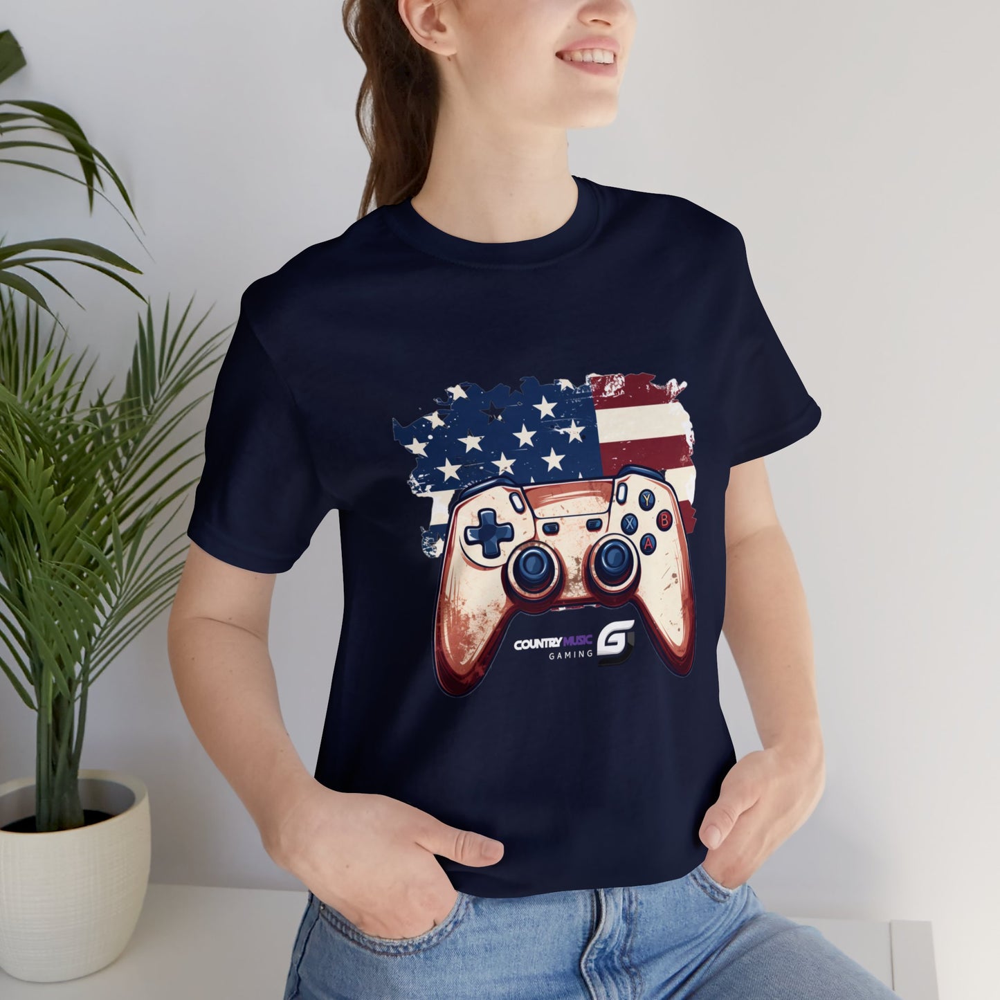 USA Flag/Controller - Unisex T-Shirt