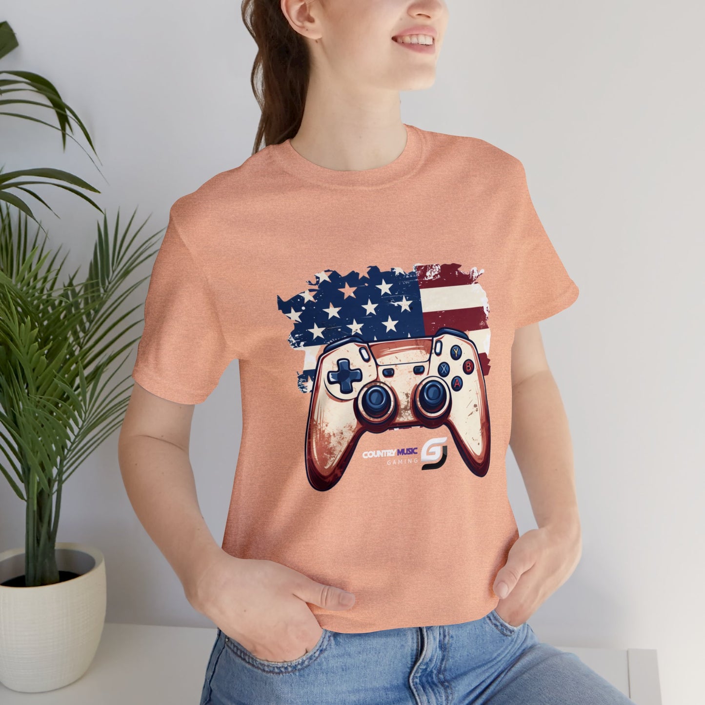 USA Flag/Controller - Unisex T-Shirt