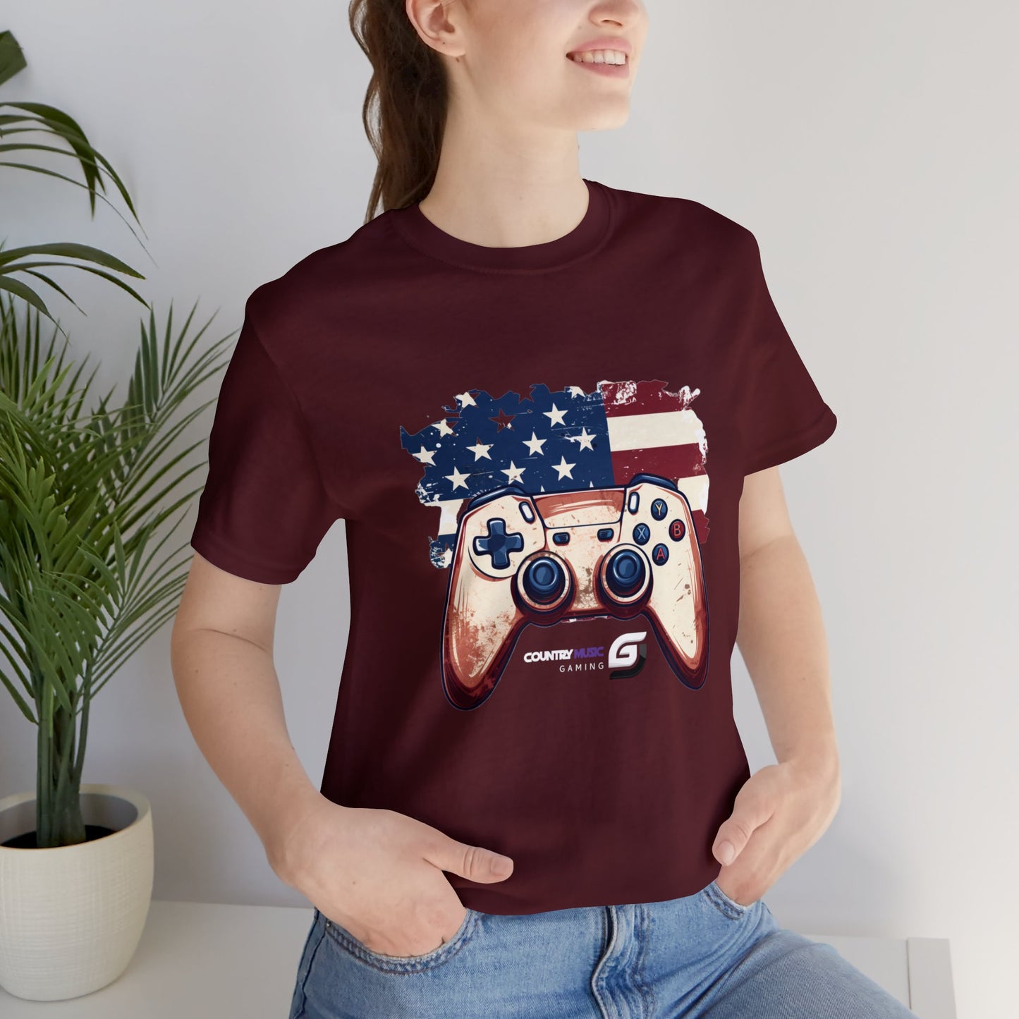 USA Flag/Controller - Unisex T-Shirt