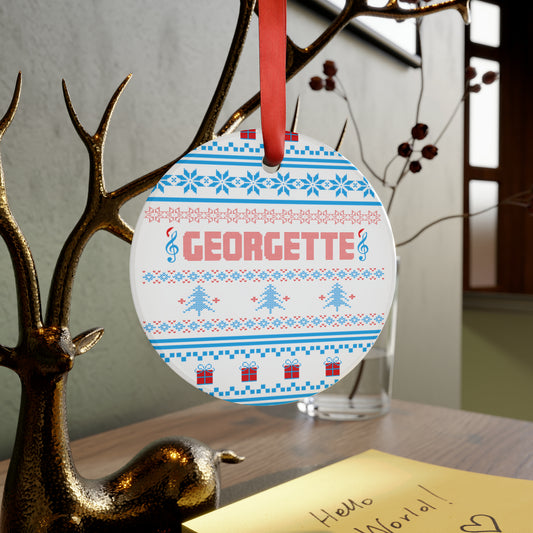 Georgette Jones Acrylic Ornament with Ribbon