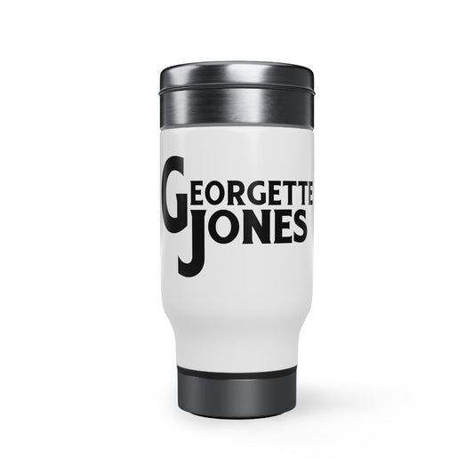 Georgette Jones Stainless Steel Travel Mug with Handle, 14oz